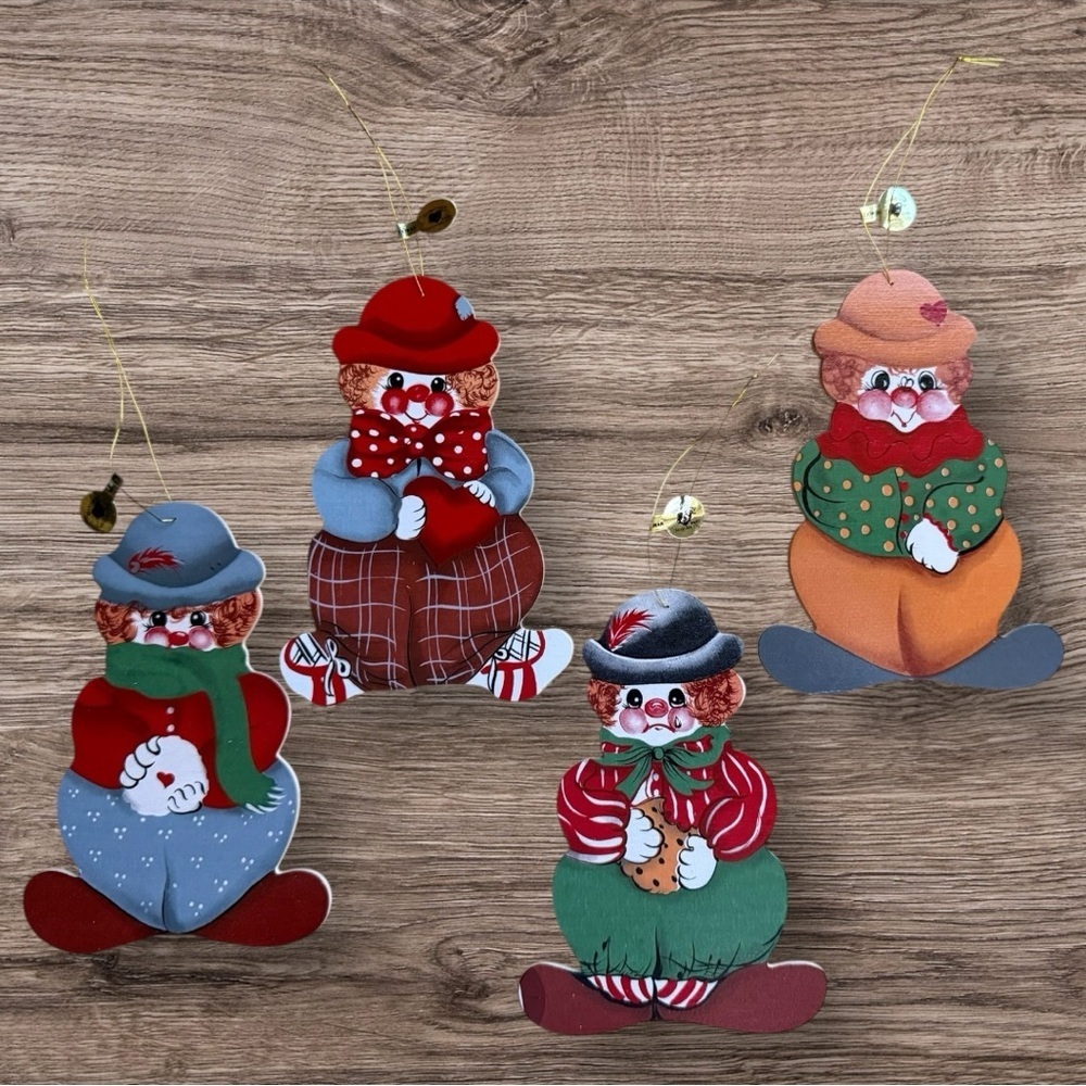 Vintage 1987 Tender Heart Clown Ornaments